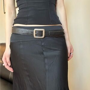 Elegant Black Leather Belt